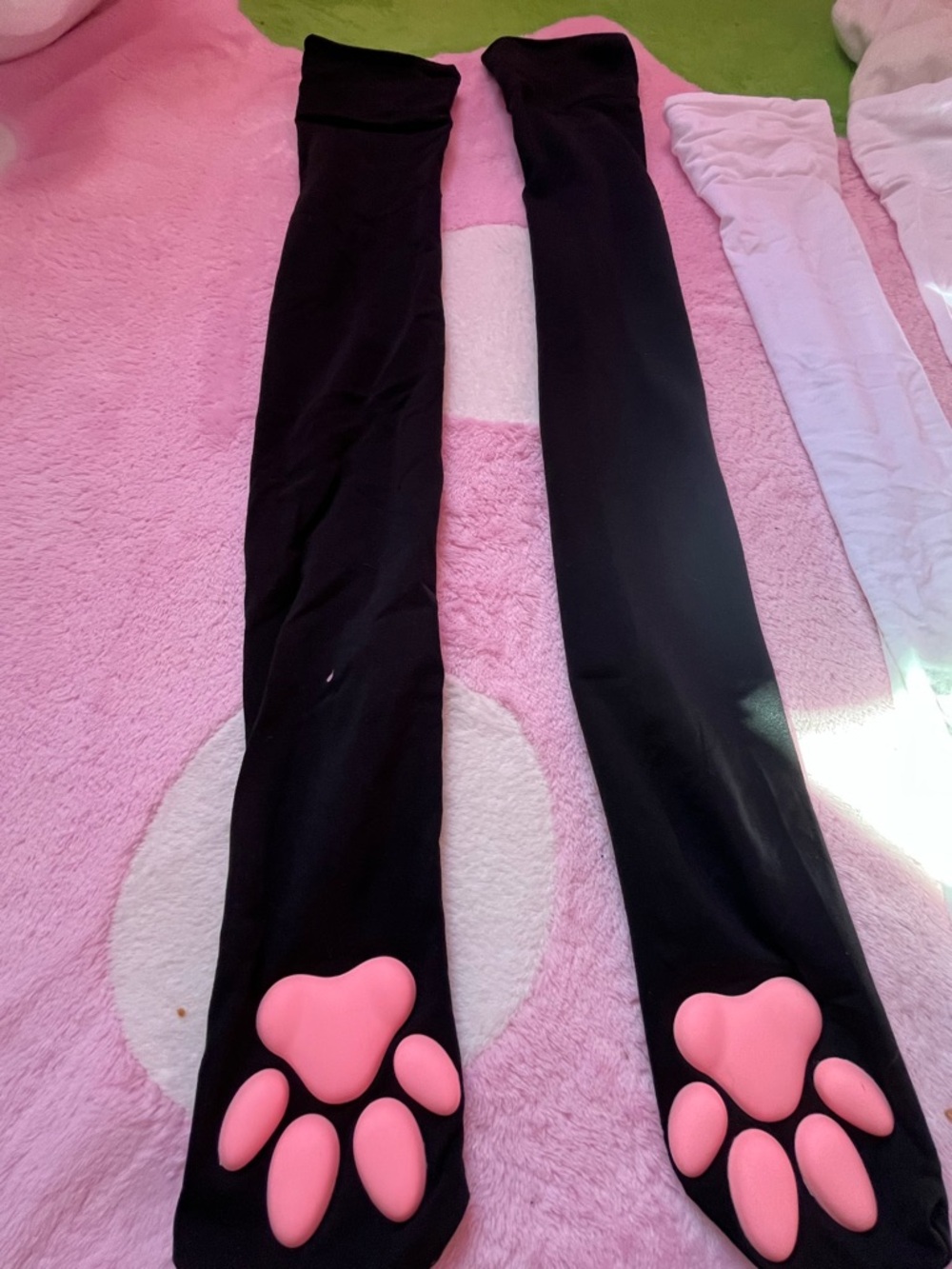Black thigh high paw socks (JUST THE BLACK PAIR) bundle in other listing